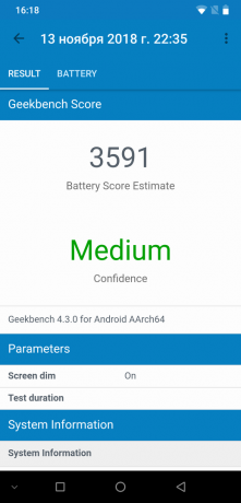 UMIDIGI Z2 Pro ": GeekBench Baterijos