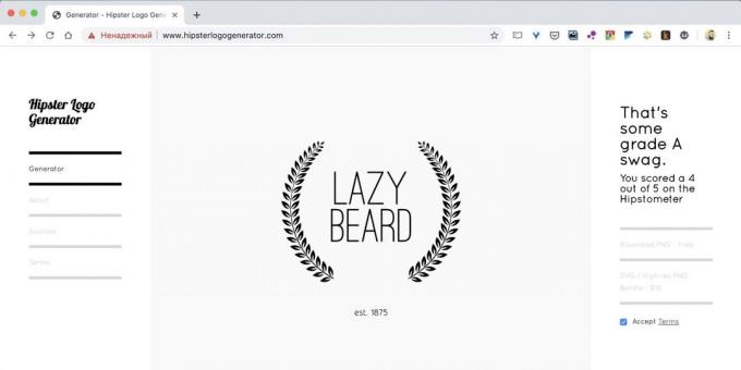 Kaip sukurti logotipą internete online Hipster Logotipas generatorius