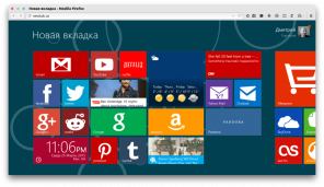 Pagrindinis "Windows 8 stilius bet kokia naršykle