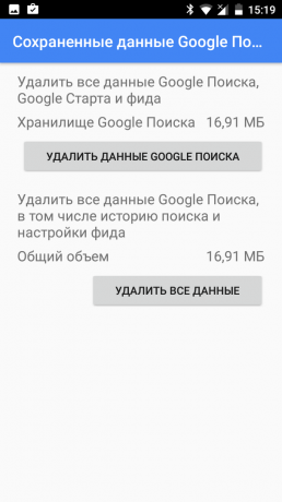 Pixel XL "Google App ištrindami duomenis