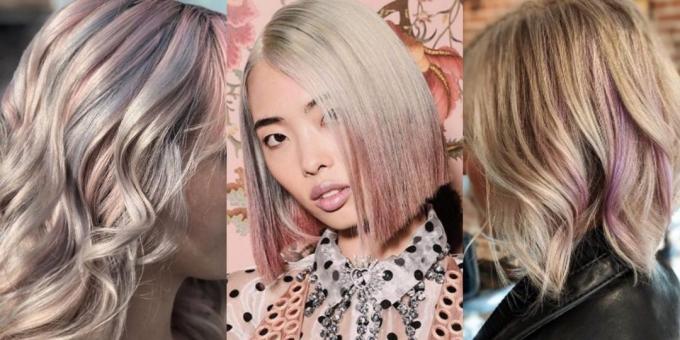Madingi plaukų spalva 2019: blizgučiais