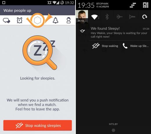 Automatiškai ieškoti miega wAkie skirta "Android"