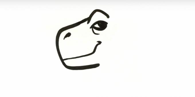 Kaip nupiešti dinozaurą: pridėkite burną