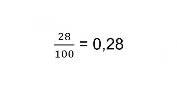 Kaip konvertuoti trupmeną į dešimtainį skaičių: kableliu atskirkite tiek skaičių, kiek buvo nulių