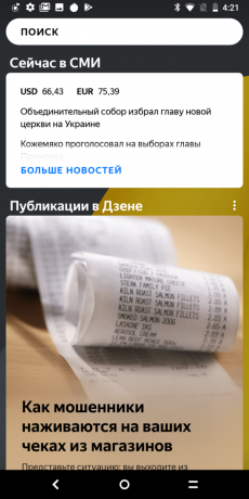 "Yandex". Telefonas: Zen "