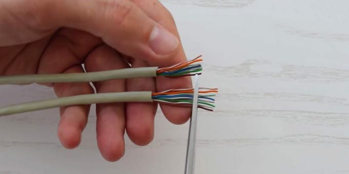 Kaip užspausti vytos poros kabelį: sulygiuokite ir nukirpkite laidus