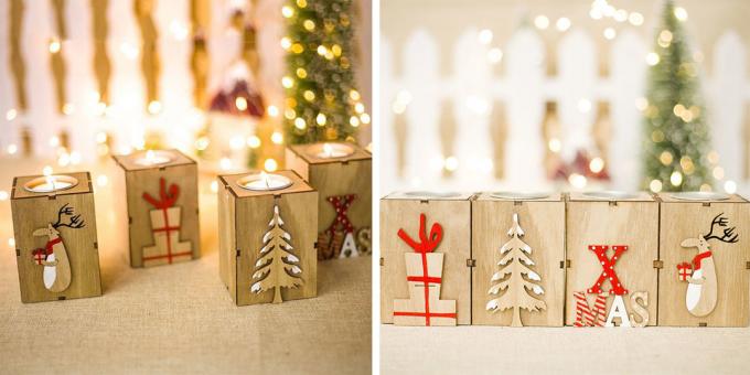 Kalėdų dekoracijas su AliExpress: Žvakidės