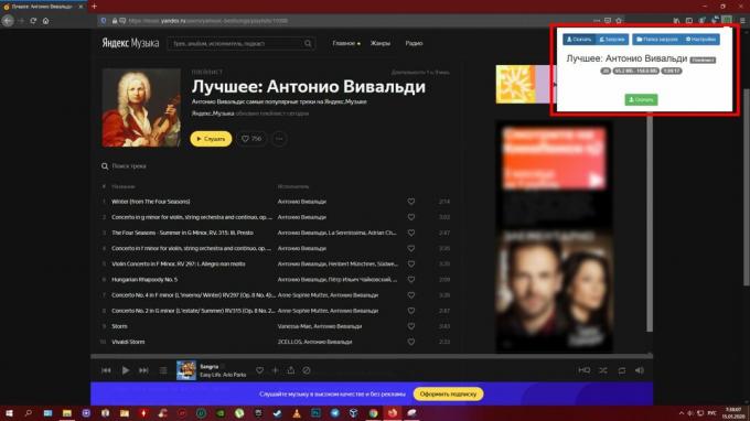 Atsisiųskite muzikos iš „Yandex“. Muzika “:„ Yandex Music Fisher “