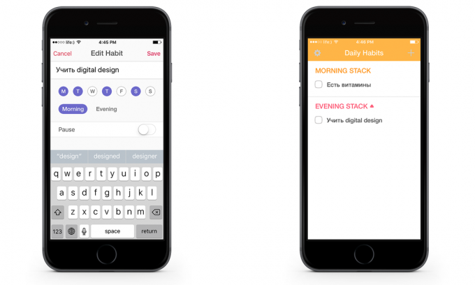 Be Habi už iOS dieną sąlyginai suskirstyti į rytą ir vakare