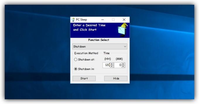 Kaip įsteigti kompiuteris Išjungimo laikmatis Windows su PC Miego