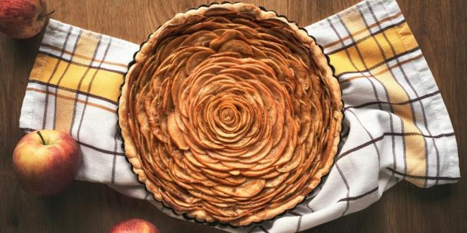 Atidarykite sluoksniuotos tešlos obuolių pyragą