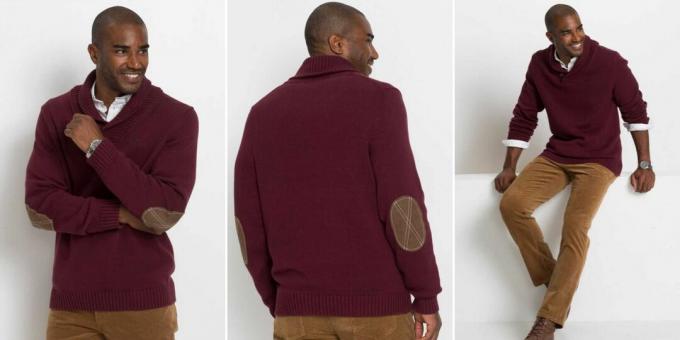 Vyriškas medvilnės skaros apykaklės megztinis