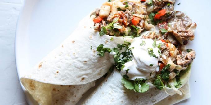 receptas Burrito su kepsnys, avokado ir paprika