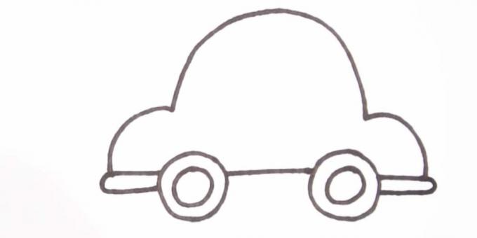 Kaip nupiešti automobilį: nudažykite automobilio dugną