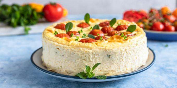 Užkandžių sūrio pyragas su pomidorais
