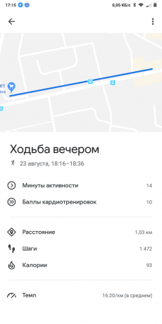 "Google Fit: vaikščiojimas naktimis