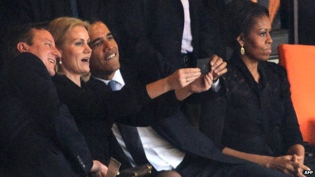 Asmenukė Obama Helle Thorning-Schmidt ir Davidas Cameronas