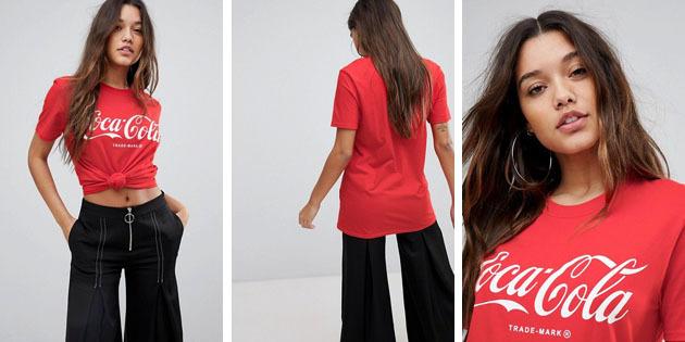 Moterų mados marškinėliai iš Europos parduotuvių: marškinėliai raudona PrettyLittleThing 