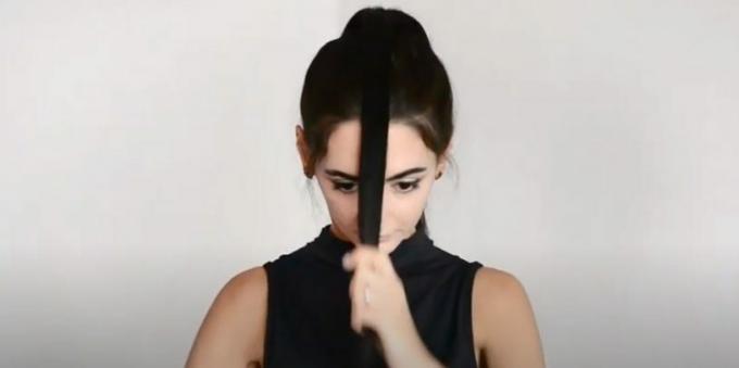 Moteriškos šukuosenos apvaliam veidui: padalykite uodegą į dvi dalis
