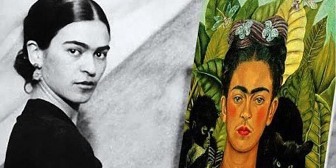 Frida Kahlo su savo autoportretą