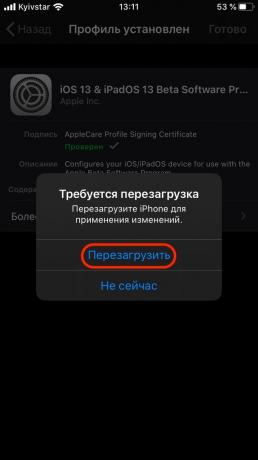 Kaip įdiegti "iOS" 13 iPhone: Patvirtinti atsisiuntimo ir diegimo profilis