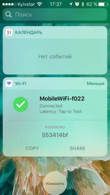 "Wi-Fi" widget rodo bandymus ir informaciją apie bevielio tinklo iOS užrakinimo ekrane