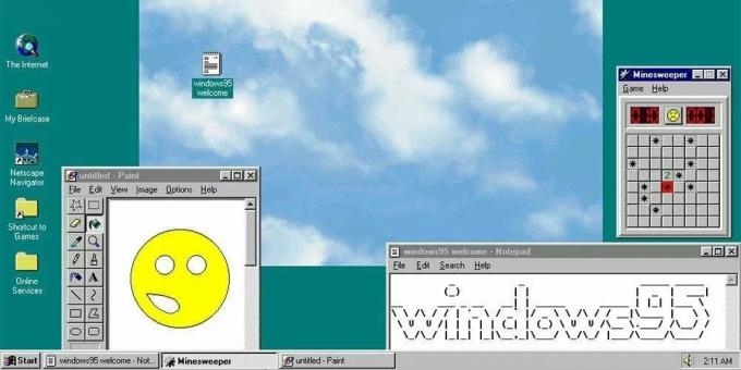 Windows 95 lentelė