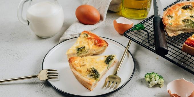 Quiche su brokoliais ir sūriu