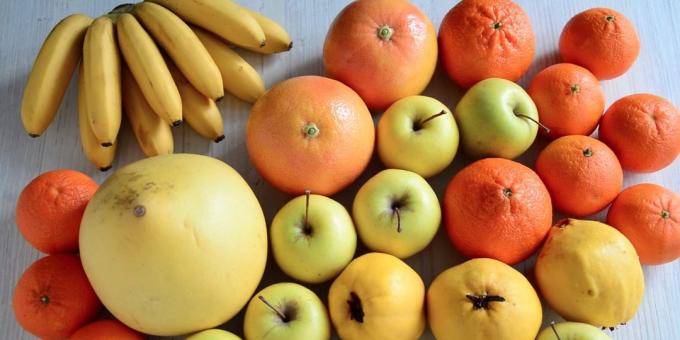 Puokštė vaisių su savo rankomis: pasirinkti vaisiai
