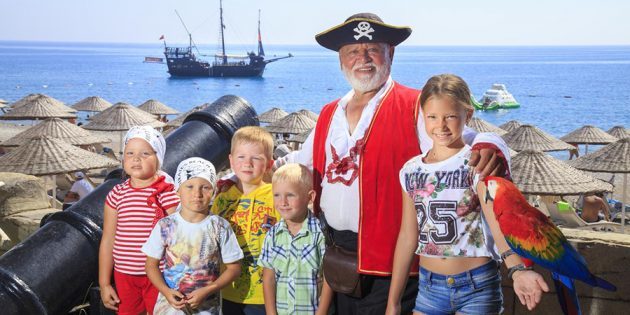 Viešbučiai šeimoms su vaikais: piratai Beach Club 5 *, Tekirova, Kemer, Turkija