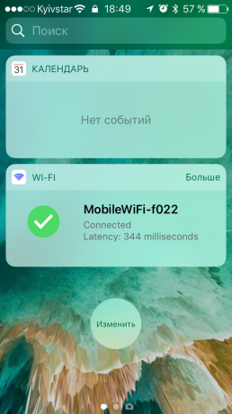 "Wi-Fi" widget: ping-testas