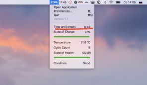 Kaip grįžti į MacOS rodyti likusį baterijos
