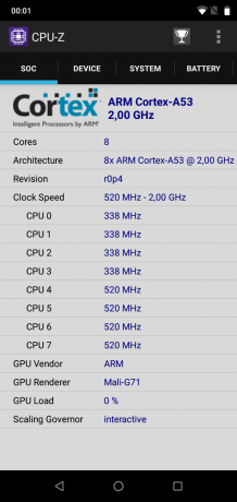 UMIDIGI Vienas Pro ": CPU-Z"