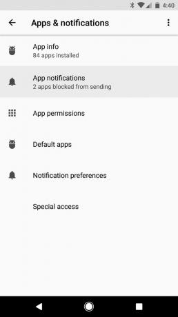 "Android" O: neskaitytų pranešimų