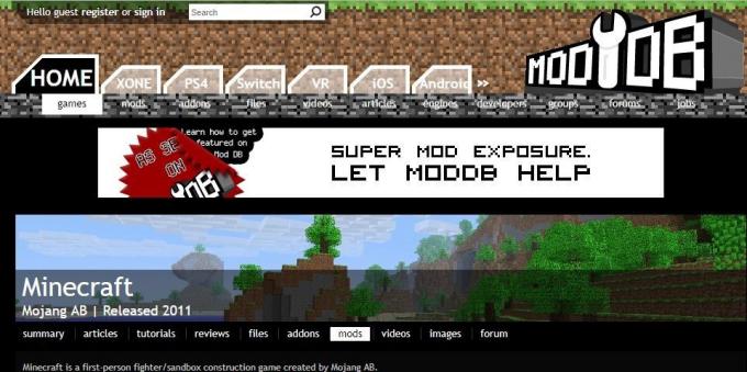 Mada Kur parsisiųsti Minecraft: ModDB