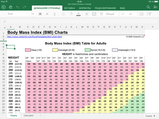 Excel skaičiuoklė apskaičiuoti kūno masės indeksą