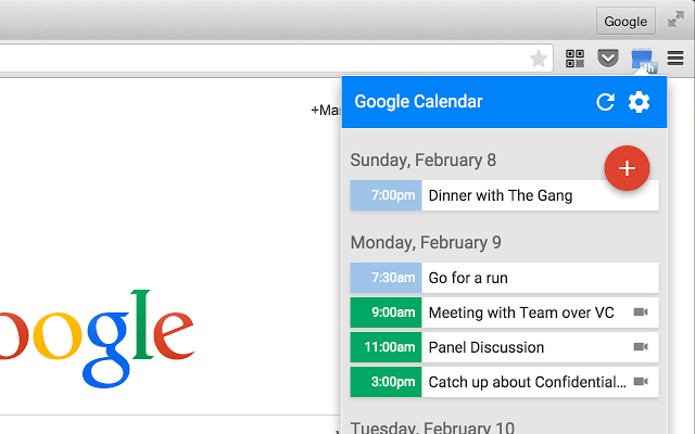Išplėtimas Google Calendar (Google)