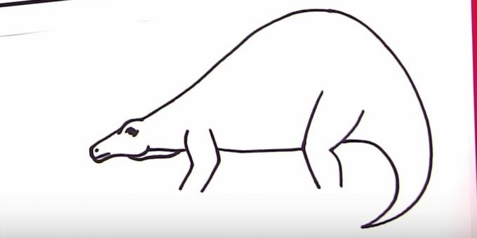 Kaip nupiešti „Stegosaurus“: pridėkite nugarą ir uodegą