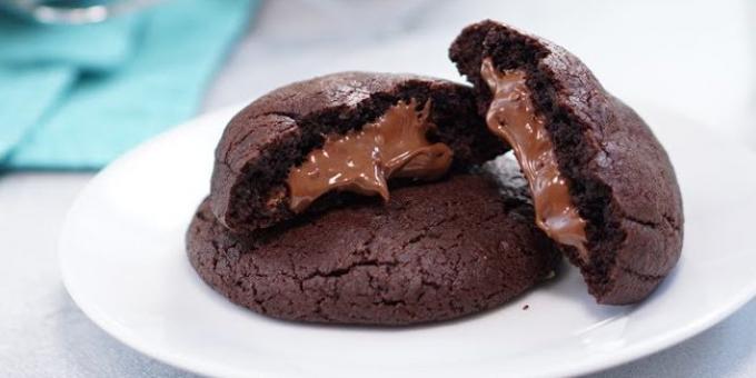 Šokoladas sausainiai su šokolado pasta