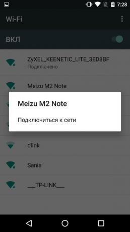 Kaip platinti interneto iš savo telefono į "Android": prijunkite savo "Nexus 5" į Meizu M2 Pastaba apie "Wi-Fi"