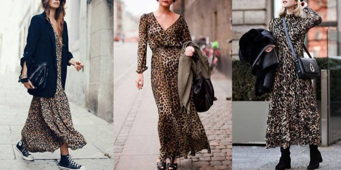 Mada suknelė 2019 su leopardo spausdinti