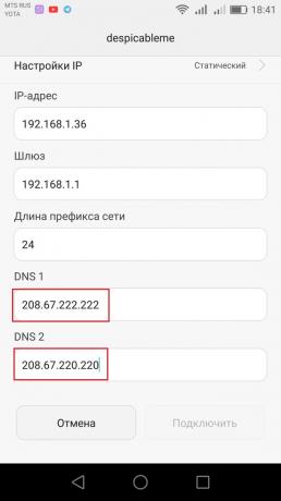 Kaip įsteigti DNS-serveris "Android"