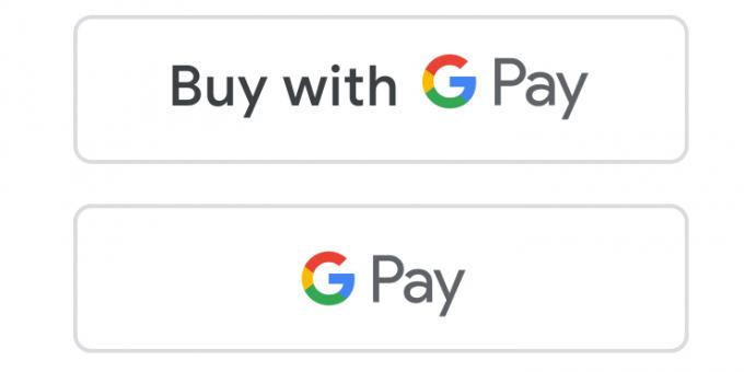 Mygtukai su "Google" Pay logotipu