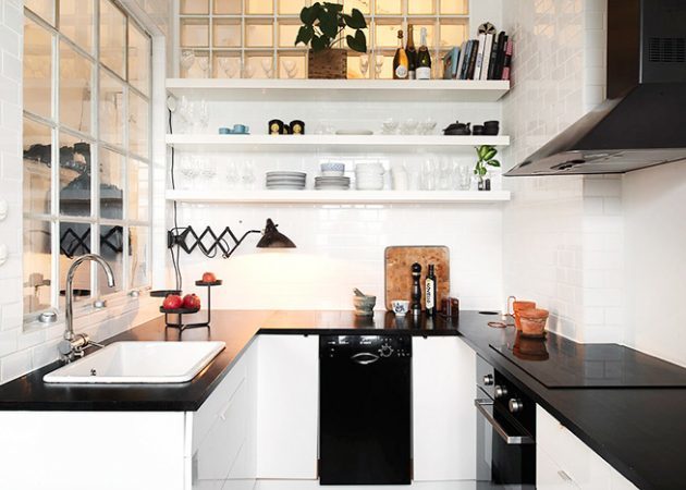Smulki virtuvės dizainas: apšvietimas