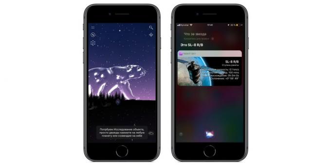Priiminėti greitai Siri komandas iOS 12: Naktinis dangus