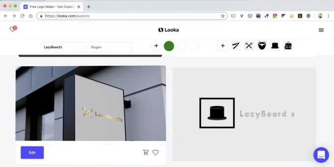 Kaip sukurti logotipą interneto svetainėje Looka