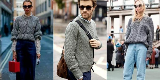 Madingi megztiniai 2018-2019: Klasikinis pilkas megztinis