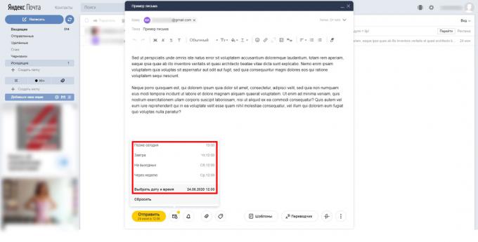 Kaip atšaukti laiško siuntimą „Yandex.Mail“: pasirinkite patogesnį laiką