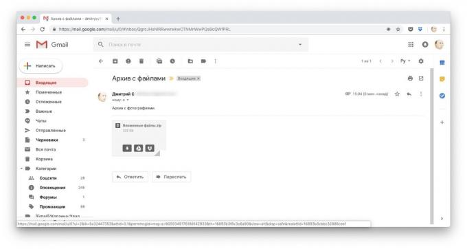 Būdai atsisiųsti failus į Dropbox: Prisiminti Gmail "priedus