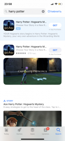 Paieška Haris Poteris: "Wizards" susivienyti "App Store"